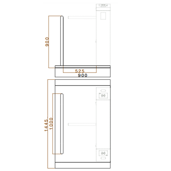 PA400B Plataforma con baranda para montaje de molinetes MC400