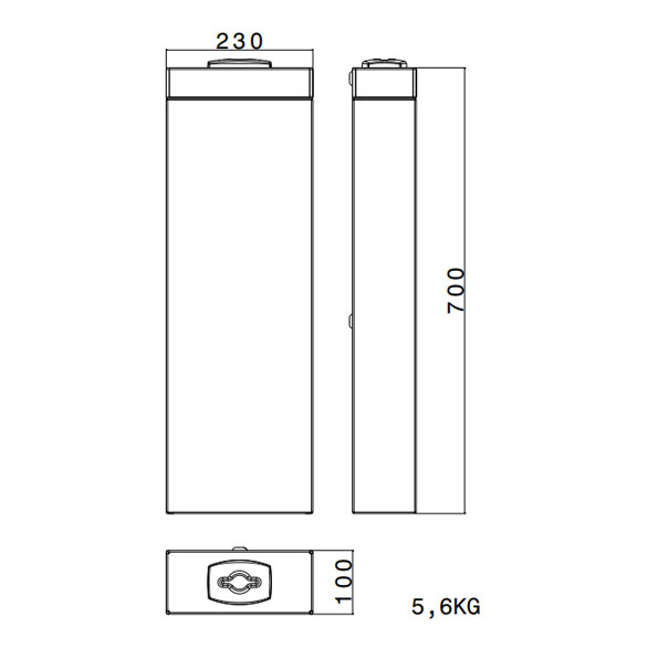 PD500 Pedestal peatonal con buzón