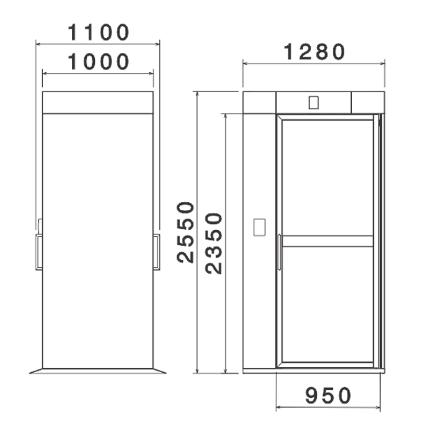 PE500 Puerta esclusa de vidrio